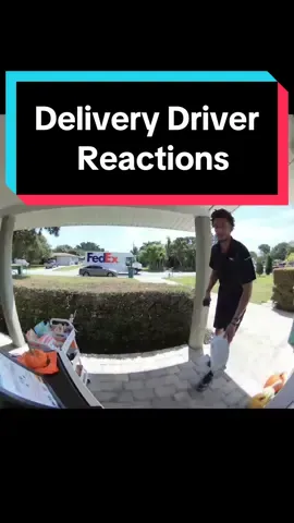 It’s official. We have the coolest FedEx driver EVER. Shoutout to you if you’re watching 😉#delivery #cart #reaction #deliverydriver #snacks #wholesome #react #roadto10k #givingthanks #relatable 