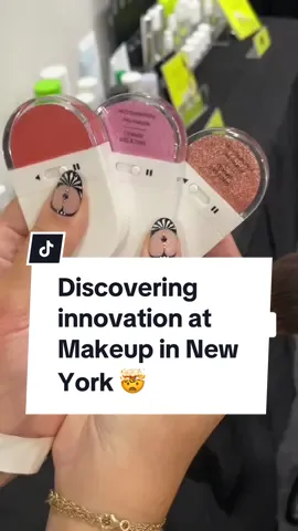 PACKAGING INNOVATIONS, as well as makeup innovations, are also examples of the kinds of innovations you get to see at trade shows like Makeup in New York! After all, you can't have a final pack without a product! While we can't film everything, we wanted to share what we can, and @FusionPKG was gracious enough to let us capture this pack that I was absolutely in love with! They took us to their secret little booth to show off some exciting new designs, and when they showed me this loose powder eyehshadow and highlighter pack, I got so excited!  For me, the stop play combination with loose powder felt super innovative and solved a major pain point, something I often think about when considering innovation, so I was pumped! 🙌 I also particularly love how the design was made to live vertically on the retail gondola, considering a pain point for brands as well saving on retail shelf space to maximize the amount of products they can put out. It was so awesome to get to talk to Fusion and their team, so thank you for having us! Shoutout to Jessica & @alexander_andtheoutdoors for giving us a sneak peek at the future of beauty packaging! Who would you want to see launch something like this pack? Tag them below because I'm so curious what y'all think too! #beautyproductdevelopment #thelipsticklesbians #beautyindustry #makeupreview #education 