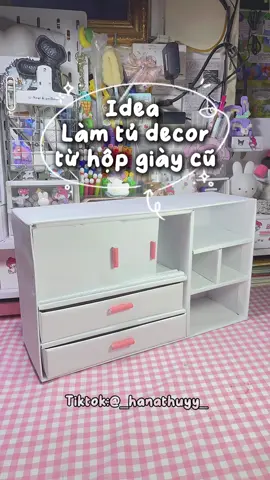 Ideas tự làm tủ decor bàn học siêu to từ hộp giày cũ và bìa carton😘😘 đơn giản #craft #hanathuy #DIY #crafts #gocsangtao #ytuongsangtao #handmade #viral #foryou #craftidea #ideas #sangtao #kheotayhaylam 