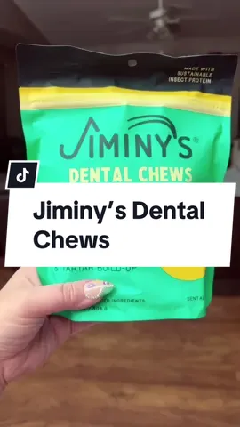 Cinnamon flavored dental chews for dogs! @Jiminys #dentalchews #protein #dentalhygiene #dogs #dogtreats #dentalhealth #madeintheusa #shoptiktok #creatorsearchinsights #fyp #dogsoftiktok 