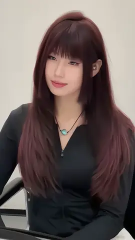 Mái hime nhuộm nâu cam đỏ tôn da không tẩy #rubikhairstudio #tócđẹp #màu_tóc_đẹp #góclamđep #máipháp #maíhime #nâucam 