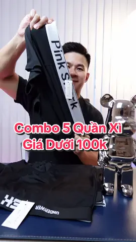 Combo 5 quần xì boxer, giá chưa tới 100k #ongbobaconreview #comboquanlot 