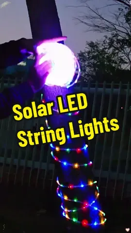 Solar LED String Light💜💙💛 #ledstringlights #solarstringlights #fyp #tiktokmalaysia 
