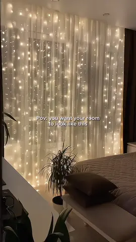 This one thing can make your entire room look so freaking prettyyyyy 😭❤️!!!!!  #curtainledlights #ledlights #fairylights #fairylightsaesthetic #roomdeco #seo #fyp *