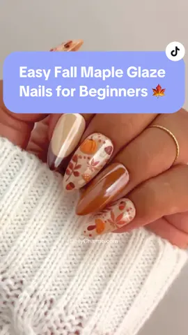 Very Demure, Very Easy Fall Maple Glaze Chrome Nails 🍁🍂✨ Comment 