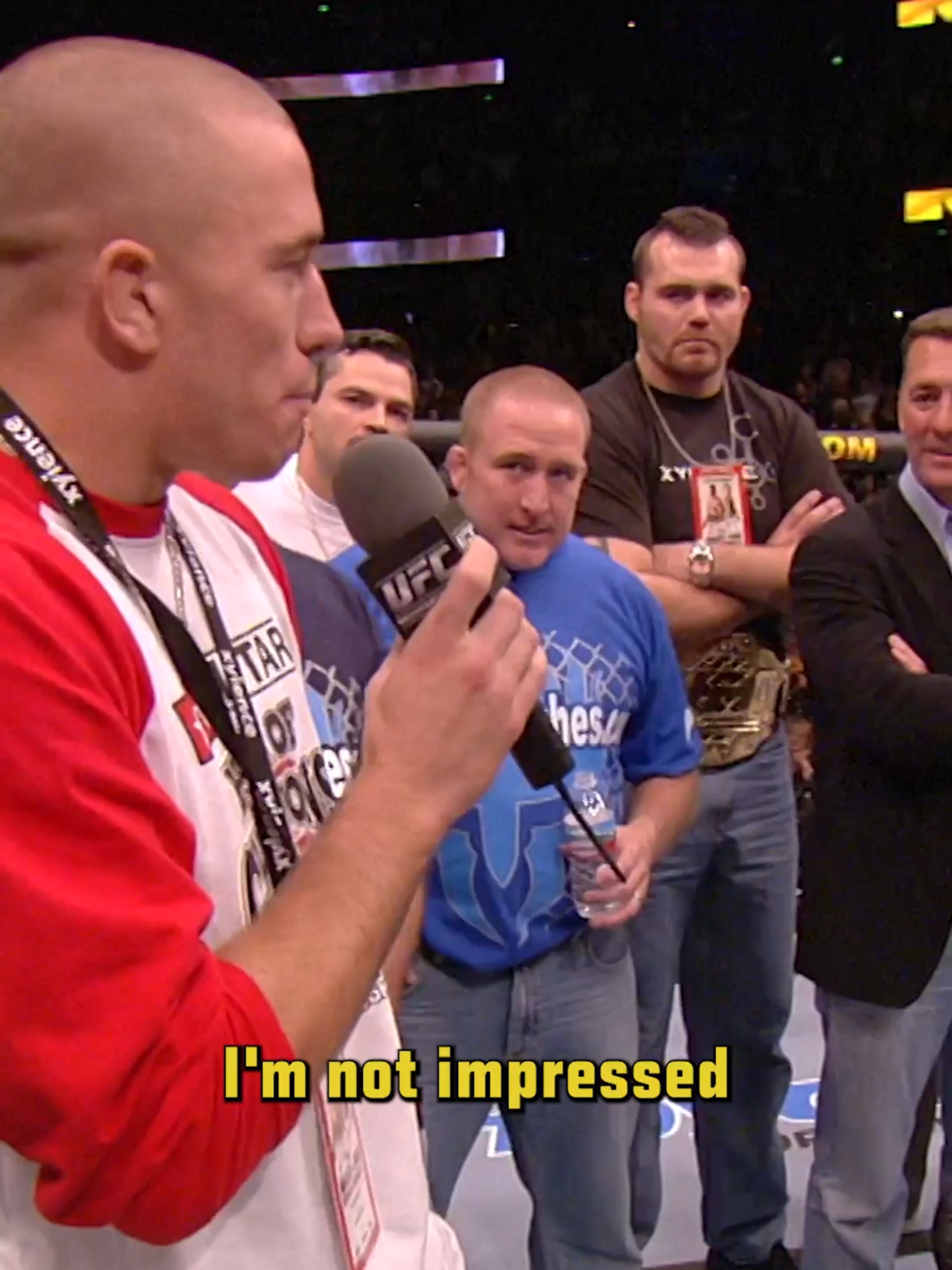 On This Day: in 2006, GSP was not impressed with Matt Hughes' championship performance 😬 #gsp #georgestpierre #matthughes #UFC #mma
