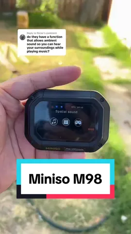 Replying to @Rictor The Miniso M98 does have that feature on the touchscreen case 🤝🏼 #Miniso #MinisoM98 #Earphones #Earbuds #Headphones #WirelessEarphones #touchscreenearbuds #music #sound 