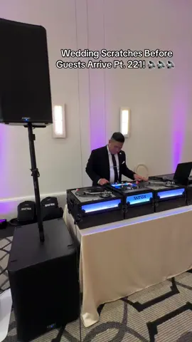 Wedding Scratches Before Guests Arrive Pt. 221! 🔉🔉🔉 Featuring @QSCaudio  Audio Rig:  Reception 2 x QSC K12.2 Speaker 2 x QSC KS118 Subwoofer 1 x QSC K10.2 Speaker for the monitor Cocktail Hour 1 x QSC K10.2  Lighting: @Rasha Lights  Cases: @OdysseyGear_  For booking visit synergyeventsco.com #dj #skratch #skratchsociety #theskratchsociety #skratching #scratch #turntablist #djing #technics #qscaudio #wedding #weddings 