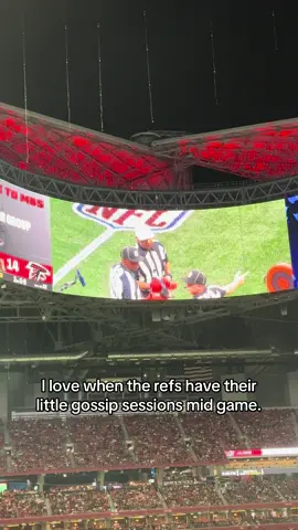 This is the sound that plays in my head every time the refs have their little on field meetings to discuss plays.  #nfl #sundaynightfootball @NFL 