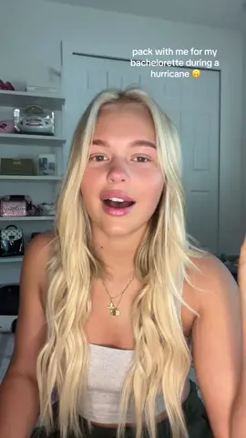 pack with me for my bachelorette trip (hopefully) 🤞🏻🙏🏻💀 #hurricanehelene #tampaflorida #bacheloretteparty 