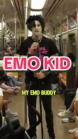 Emo kid on the train does comedy! Oh hey @Jaret Reddick 