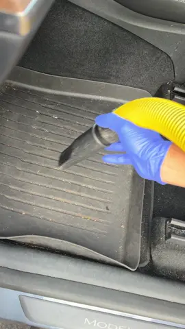 Satisfying interior detail on a Tesla Model Y      #fyp #asmr #satisfying #viral #cleaning #cardetailing 