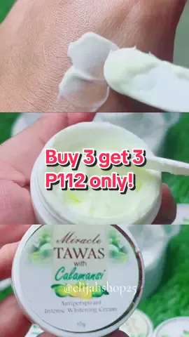 Buy 3 get 3 Miracle Tawas with Calamansi Intense Whitening Cream. P112 ONLY!#deodorant#miracletawascream#underarmwhitening #tawas #CapCut 