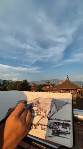 Sketch sess everywhere I go 🕺 #bhaktapur #pleinair #sketch #artjournal #sketchbook #artist #nepaliartist #shailikoshaili 