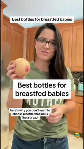 When you’re choosing a bottle for your breastfed baby, you actually don’t want to choose a bottle that is advertised to “look like a breast”. These bottle nipples cause babies to have a shallow latch, which can then be painful when going back to the breast. Babies don’t just nurse from the nipple, but also the surrounding breast tissue as well. Gradual slopped nipples are the best bottles for breastfed babies. #creatorsearchinsights #babybottle #breastfedbaby #breastfeeding #newmom #momtok #bottlefeeding #MomsofTikTok #firsttimemom 