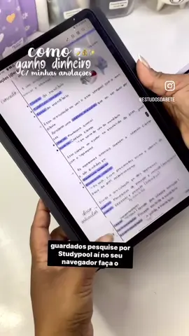 Conheça a plataforma do studypool, link ma bio so IG!💵✨ #rendaextra #resumen #studytok #studywithme #studiesbrasil 
