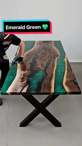 Emerald Green Dining Table 💚 #epoxy #DIY #woodworking Link In Bio For A Table Quote 👆