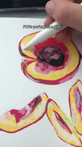 Drawing peaches on a random Tuesday>. Art process, Pov: you’re just a girl #art #drawing #artprocess 