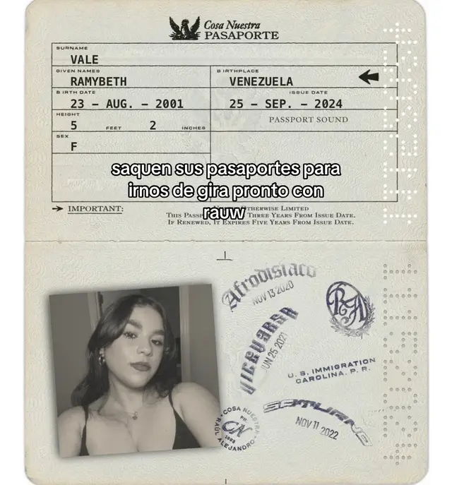 ¿como sacar el pasaporte? deben suscribirse (es gratis obvio) a rauw alejandro, por email les llega pa que pre save por spotify, apple music… “pasaporte” luego les sale un pasaporte en blanco que deben llenar con su nombre, apellido , dia de nacimiento y su mejor foto 🙂‍↔️. #rauwalejandro #cosanuestra #rauwalejandrofans #elzorro #rauwalejandroworldtour #raulito #rauwleeto @rauwalejandro nos vemos pronto en la gira 🤪❤️