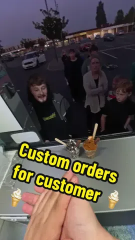 CUSTOMER MAKES CUSTOM ORDER 🍦🍦#icecream #fyp #trending #viral #fun #foryou #yum #taste #foodtiktok #yummy #dessert #sherbert #sauce #POV 