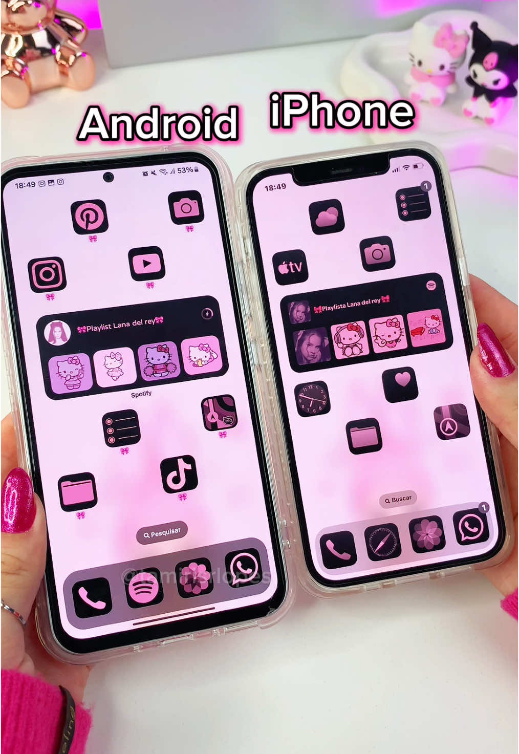 Transformei meu Android em iPhone ✨🎀 #iphone #android #ios18 #samsung #a54 #android #celular #tecnologia #fyp 