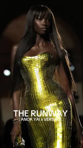 BLACK MODELS: Anok Yai is DIVINE for ⚜️#versace ⚜️ #runwaywalk #Runway #fashionshow #fashion #fashionshow #blackbeauty #fypp #melanin #darkskin #stylesnap #melaninmagic #blackgirlluxury 