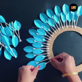 Beautiful Wall Hanging Using Cotton Earbuds and Paper ❤️ #beautiful #DIY #papercrafts #foryou #foryourpage #fypシ #viral #amazing #decor #rnscrafts #handmade 