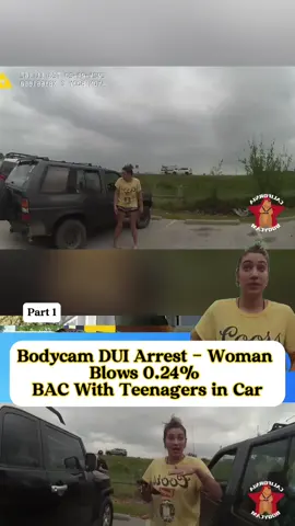 Bodycam DUI Arrest - Woman Blows 0.24% BAC With Teenagers in Car part 1