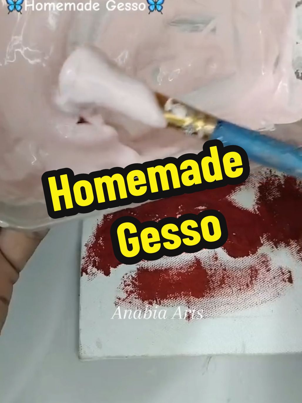 Lets make homemade gesso #fypシ゚ #fypツ #anabiaarts #artandcraft #gesso #homemade #canvas #recreating #craft #DIY #tutorial 