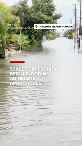 Streets in Gulfport and Treasure Island, Florida are flooding as Hurricane Helene bears down on the state. Helene is forecast to grow into one of the largest storms in the Gulf of Mexico in the last century. #cnn #news #florida #hurricanehelene