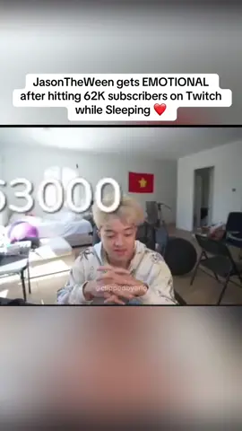 JasonTheWeen gets EMOTIONAL after hitting 62K subscribers on Twitch while Sleeping ❤️ #fyp #faze #fazeclan #jasontheween 