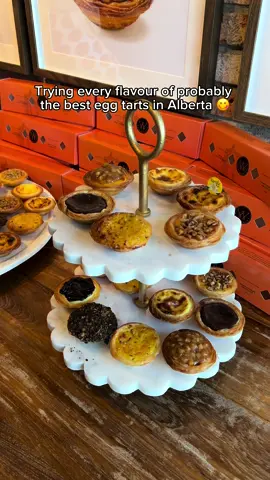 Come try every flavour of probably the best (Portuguese) Egg Tarts in Alberta! Wow Bakery is launching these on Sept 29 and they are truly the perfect amount of creaminess and flakiness!! Which flavour would you want to try first?? 👀 . . . #eggtarts #portgueseeggtart #yyc #calgary #yycnew #calgarynew #yycfood #calgaryfood new Portuguese egg tarts launching at wow bakery in Calgary