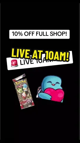10% OFF FULL SHOP! #pokemontcg #pokemoncards #ripandship #ripandshipuk #sale #discounts #liveshop #tiktokmademebuyit #fyp 