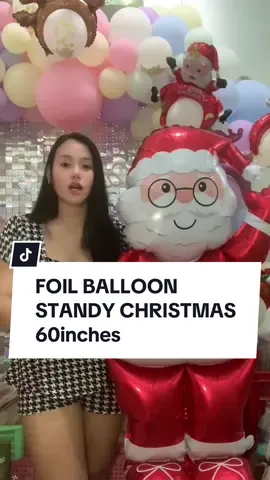 2025 60inch christmas theme standing foil balloon Santa claus #santaclaus #decor ##birthmonth #bermonths #christmas #large #standy #foil #fyp 