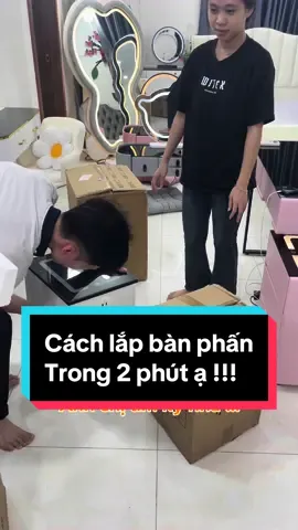 Cách lắp bàn phấn bàn trang điểm thông minh nhập khẩu Karaoke trong 2 phút ạ!!#combophongngu #combophongcuoi #banphan #bantrangdiemkaraoke #bantrangdiemthongminh #xuhuong 
