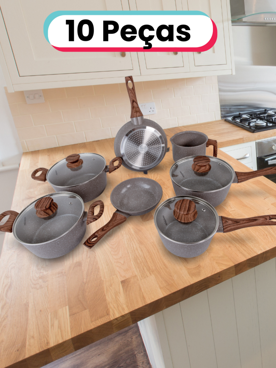 Jogo de panelas 10 peças da Mimo Style. Garanta o seu com a gente em nossas plataformas como Mercado Livre, Amazon, Shopee e Magazine Luiza! #maxxnasuacasa #mimostyle