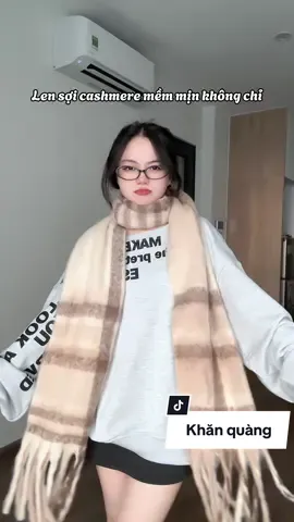 Khăn len siêu mềm mịn ấm lắm nha #linhlipreview #phukienqo #khanquangco 