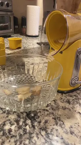 Viral rotary grater - I was hesitant to try this new rotary cheese grater but it definitely lives up to the hype! I can now grate cheese without clogging  I’ve also been using it to make chips in the air fryer, slice cucumbers, and tons of other foods 