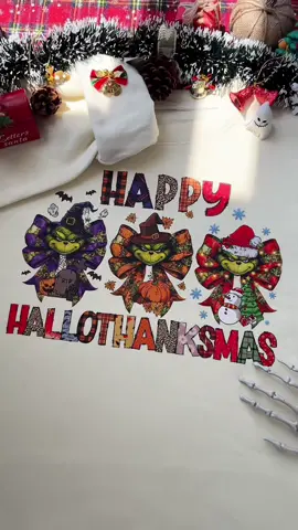 Get ready for the most wonderful time of the year..Hallothanksmas ❤️🎃🦃🎄 #christmas #christmasvibe #xmas #christmasshirt #grinch #howgrinchstolechristmas #grinch #grinchmas #hallothanksmas #halloweenlook #thanksgiving #hallothanksmasshirt #spookyseason #thankful #christmas2024 #hallothanksmas2024 #thanksgiving2024 #halloween2024 #fyp #trending #viralvideo 
