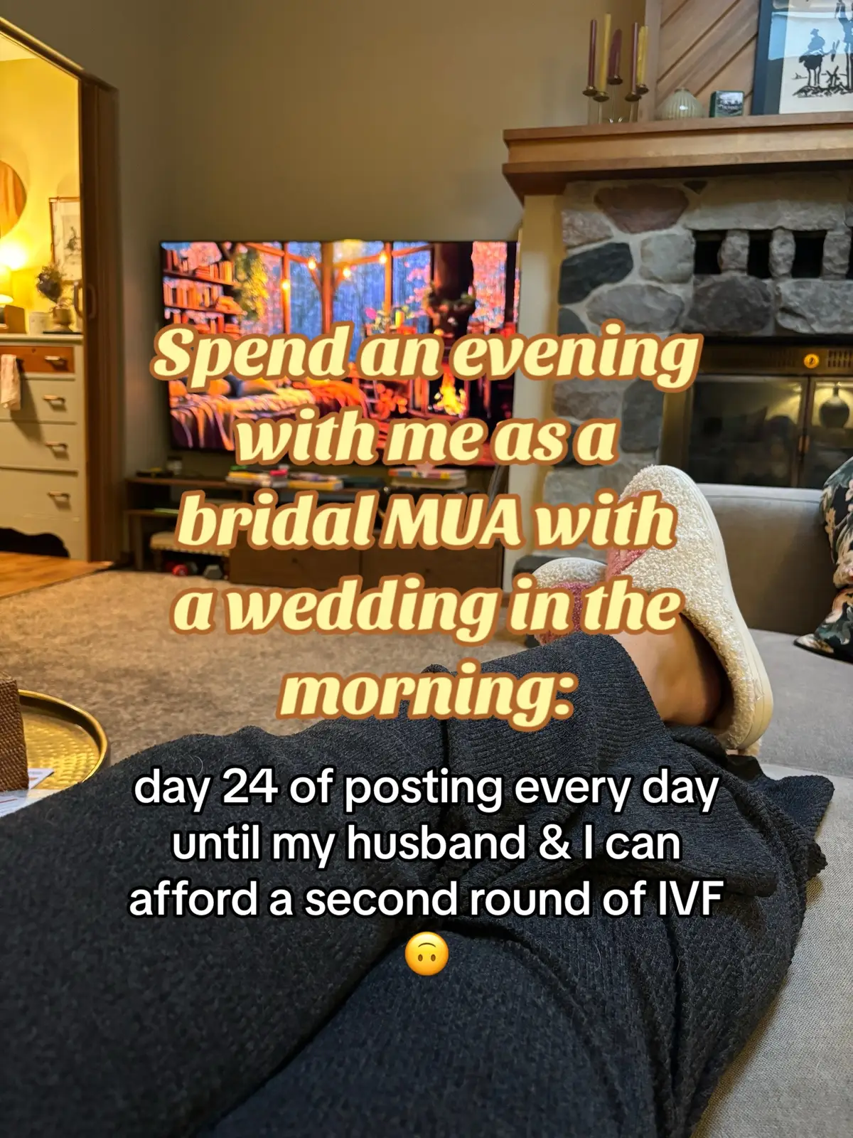 My Friday night routine is a key part of my job! #nightroutine #bridalmua #fridaynight #gbbo #greatbritishbakeoff #cozyathome #cozynight #ivf #ivfjourney #ivfsupport #ttc #ivfwarrior #michigan 