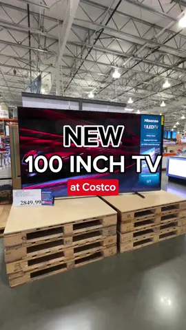 NEW Hisense 100” 4K QLED LCD TV at Costco!  This TV is HUGEEE! Perfect for family parties and game days 🎉🏈 #costco #costcohype #costcodeals #costcohaul #costcofinds #costconew #costcobuys #shopping #shop #new #deal #tv #television #watchtv #tvshow #tvshows #entertainment #movie #movies #sport #sports #gameday #nfl #football #party #family #netflix #qled #lcd #fyp 