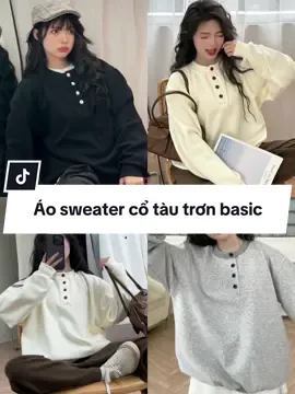 Áo sweater cổ tàu trơn basic form rộng chất liệu nỉ 2 da mẫu mới 2024 #haobinshopping #binhaoshop #aoni #sweater #basic #ni2da #xinh #tretrung #nangdong 