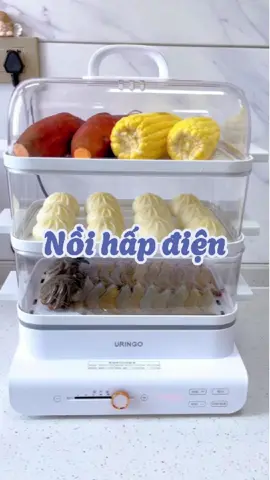 Nồi hấp điện Uringo thuận tiện Có thể hẹn giờ lên đến 12h và giữ ấm 8h #giadung #giadungtienich #giadungthongminh #giadungtienloi #noihapdien #xh