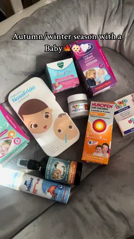 Flu season is in full swing 🥲🍁🍂🍼 #mumtok #mumtokuk #ukmums #mumlifeontiktok #mumlife #mumsoftiktok #babytiktok #autumn #winterishere #illness #babyflu #winterbaby #babyessentials #babymedicine #snotsucker #babyhaul #motherhood #firsttimemum #rsvseason 