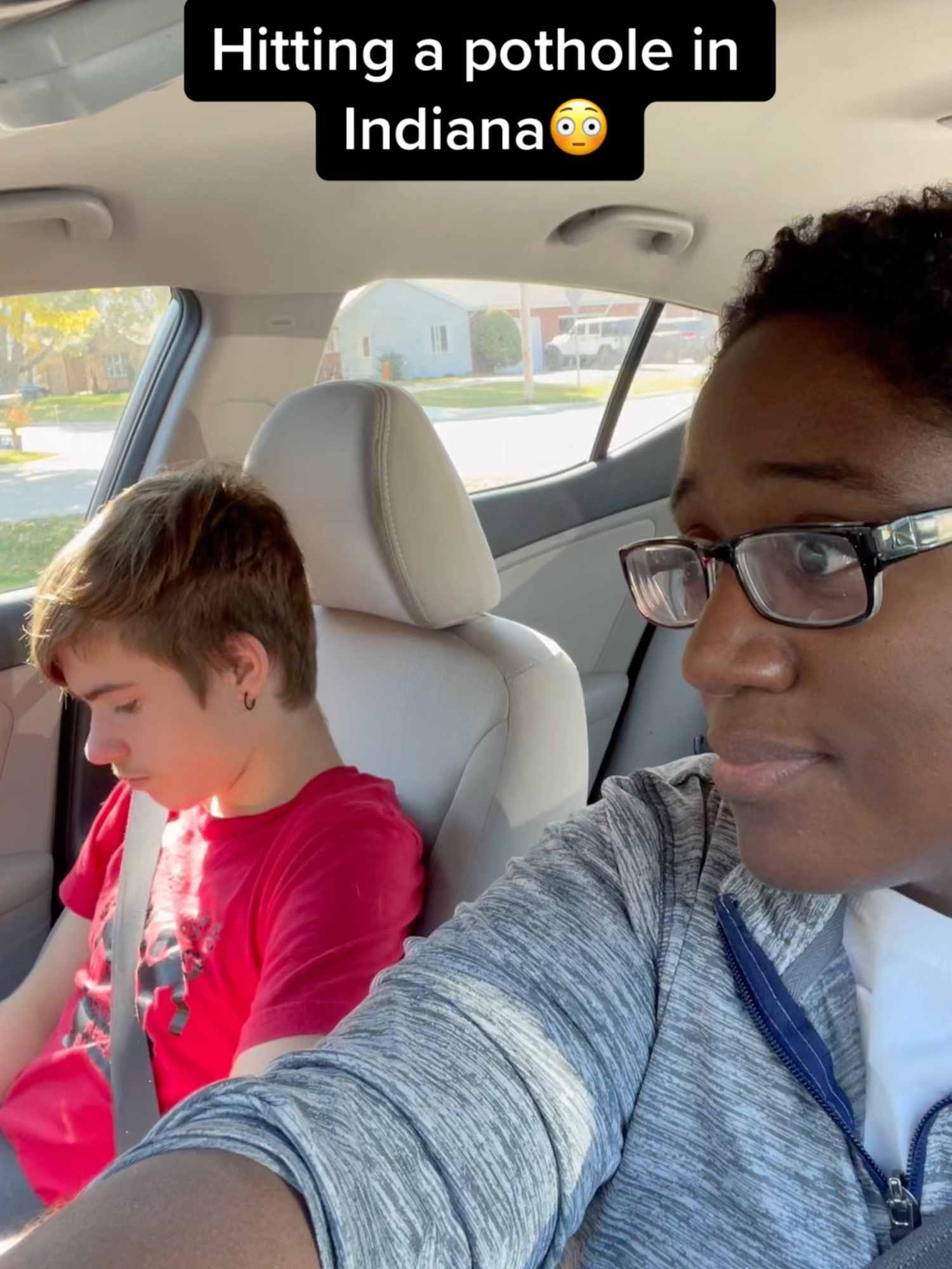 Hitting a pothole in Indiana! #indiana #momlife #relatable #fyp