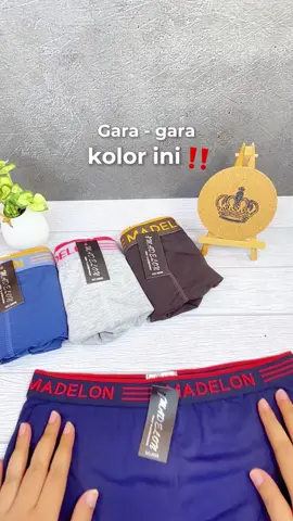 Daripada buang buang duit buat beli kolor yang dikit dikit bolong, mendingan beli kolor Madelon ini aja yang awet dan nyaman banget dipakenya!😎 #cdcowok #boxerbriefs #rekomendasiunderwear #celanaboxer #boxerternyaman #madelon 