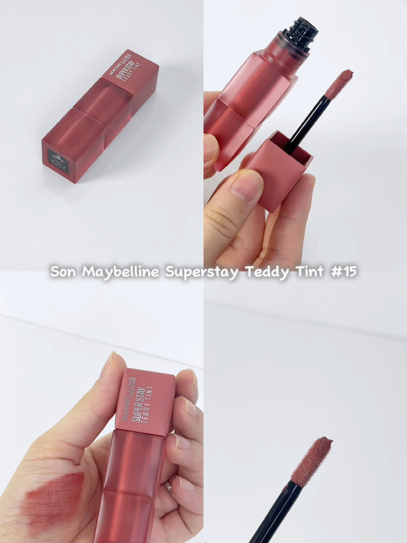 Son Maybelline Teddy Tint 15 Skinny Dip màu hồng đất mlbb nhẹ nhàng siu xinh, hợp cả mặt mộc nha #unboxing #review #sonmoi #maybelline #teddytint #SaleLuongVe 