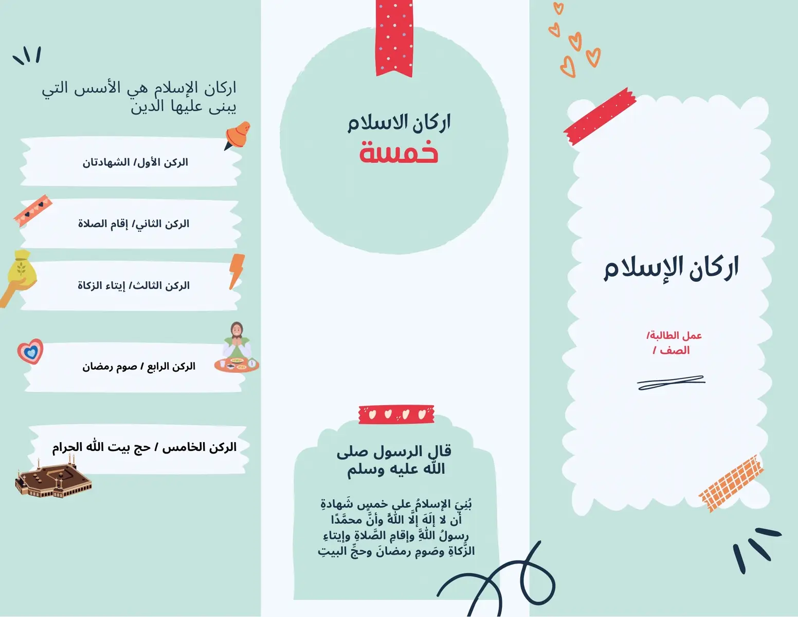 #مطوية_الدراسات_الاسلامية #الصف_الثالث 