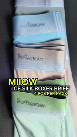 MIIOW ICE SILK BOXER BRIEF l 4 PCS PER PACK l SULIT NA SULIT l #miiow #miiowuderwear #boxerbrief #icesilk #brief 