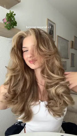 long awaited haircut tutorial for layered hair ✨ i always do some kind of curls in my hair so i dont care if the cut is not perfect #hair #haircut #hairtutorial #hairtok #layeredhaircut #blowout 